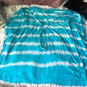 Blue and White Swimsuit Coverup